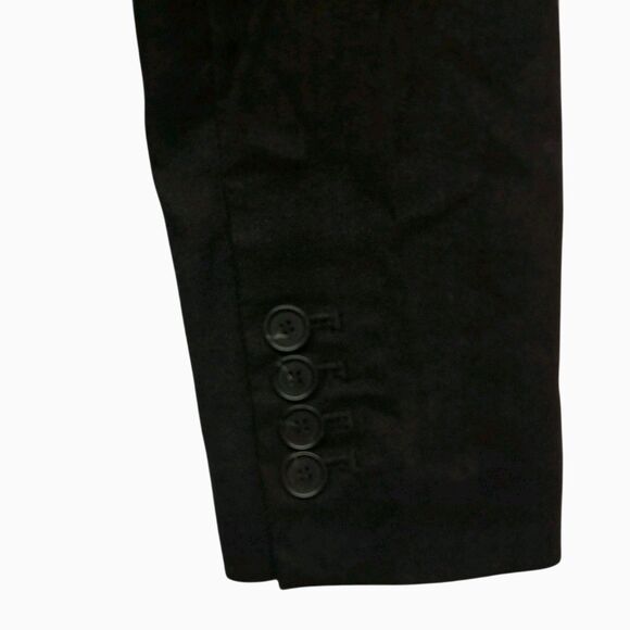 Ann Taylor Blazer Jacket Womens 4 Black Cutaway Linen Blend One Button Work 2024 - Picture 6 of 10